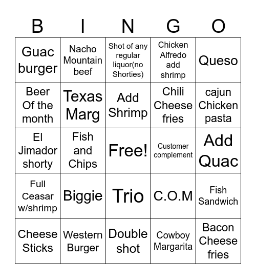 Wednesday Bingo Bonanza Bingo Card