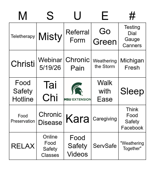 D6 Bingo Card