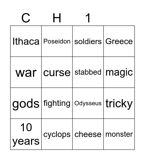 Odyssey Ch1 Bingo Card