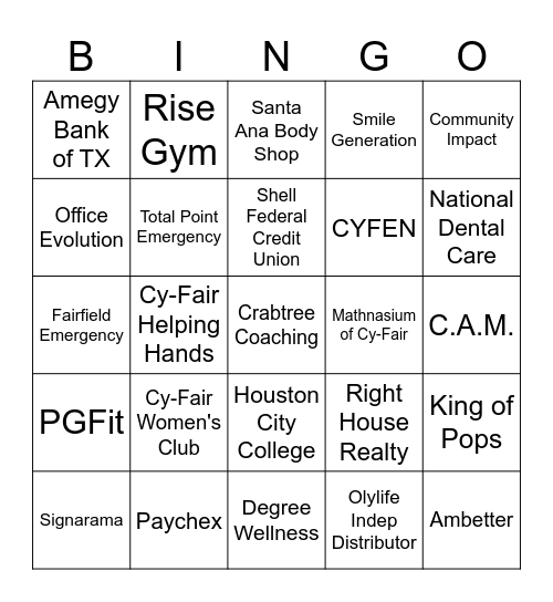 Spring 2026 Business Expo Bingo Card