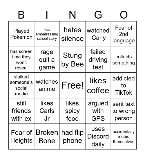 Read Choi 1 Bingo Card