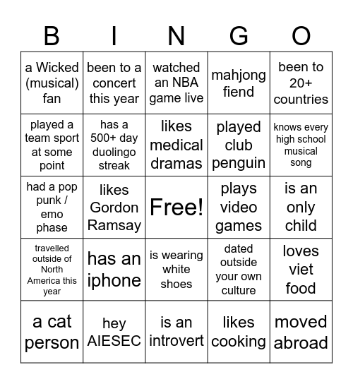 Bingo | Chester's Edition Bingo Card