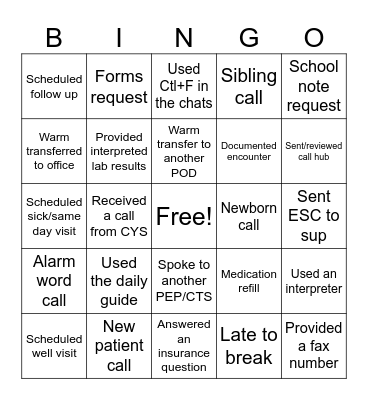 SLC Day Bingo Card