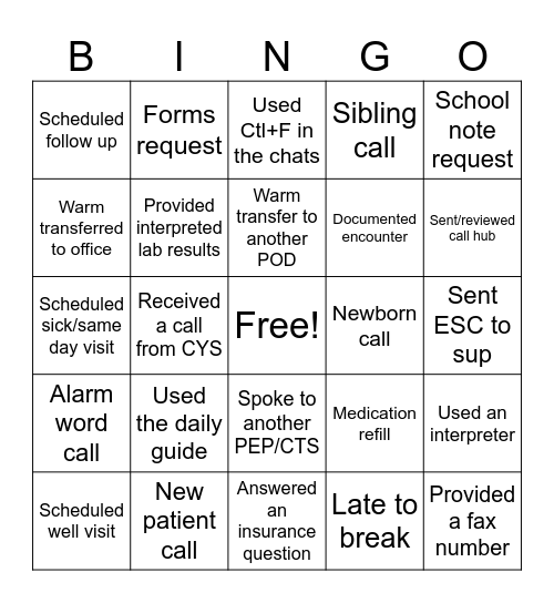 SLC Day Bingo Card