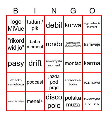 STOP CHAM BINGO Card