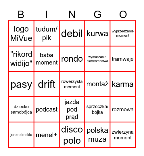 STOP CHAM BINGO Card