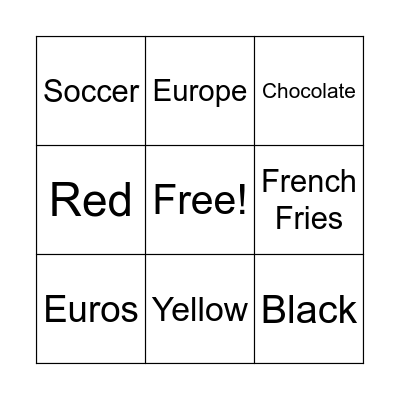 Belgium Bingo Card