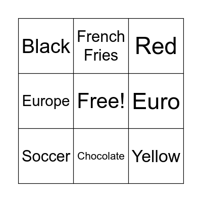 Belgium Bingo Card