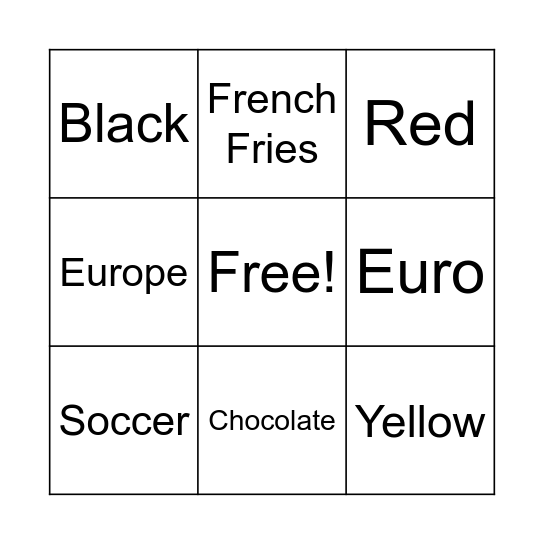 Belgium Bingo Card