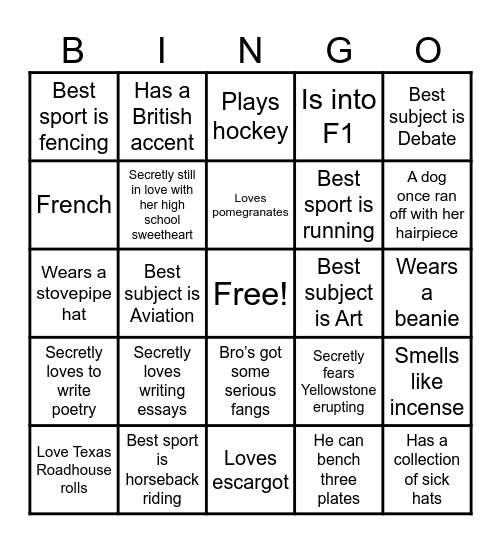 Bunbury Bingo Card