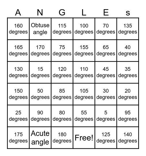 Mr.E's Bingo Card