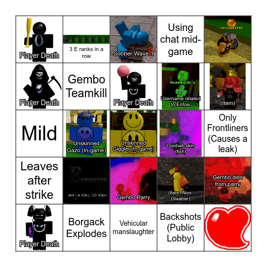 Enfosi Public Lobby Bingo Card