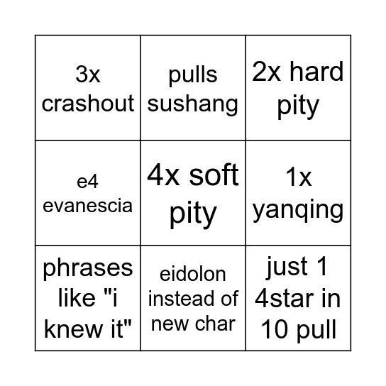 Sheet 8 Bingo Card