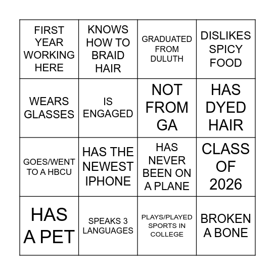 SUMMER CAMP BINGO Card