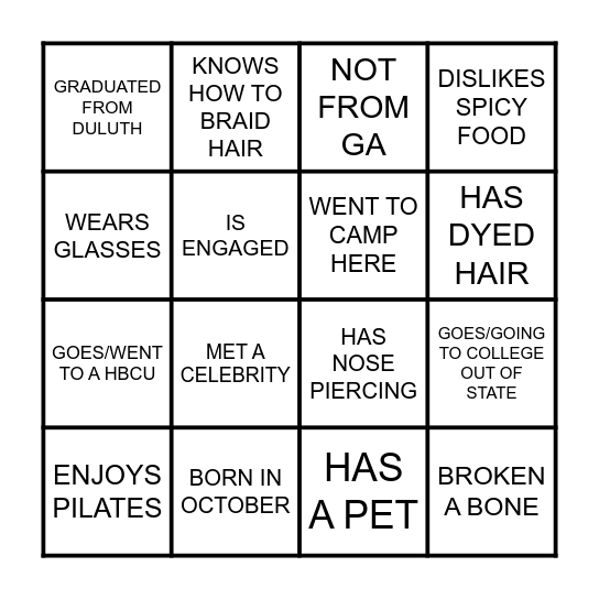 SUMMER CAMP BINGO Card