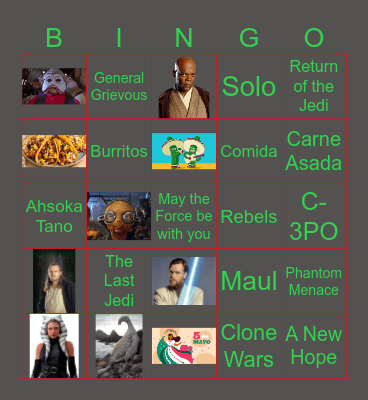 Star Wars Bingo Card