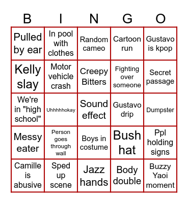 BTR BINGO (S1) Bingo Card