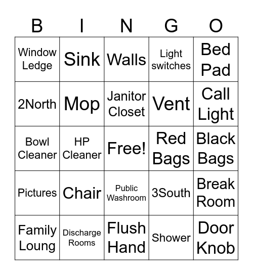 EVS Bingo Card