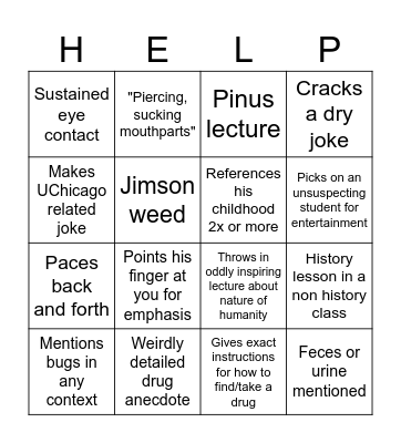 Larsen Bingo Card