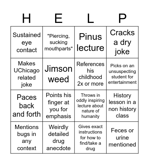Larsen Bingo Card