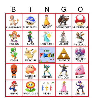Nintendo Bingo Card