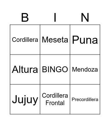 Bingo Card