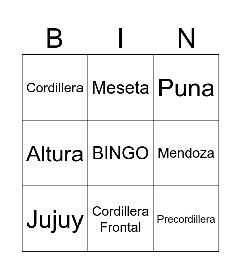 Bingo Card