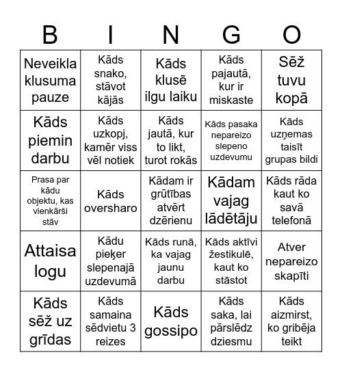 TAPEŠU IELAS Bingo Card
