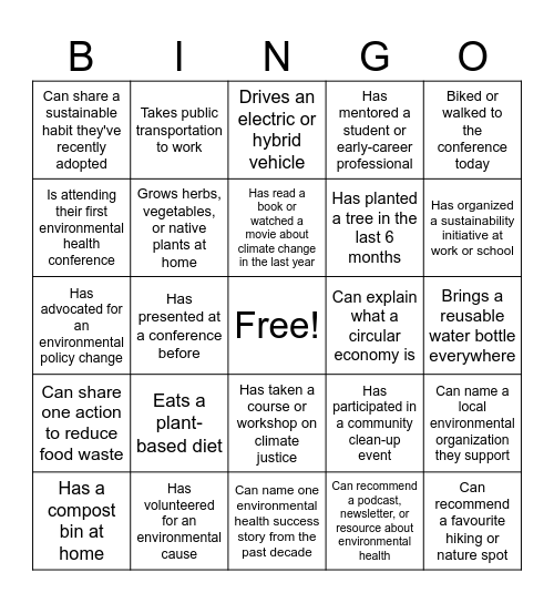 environ network Bingo Card