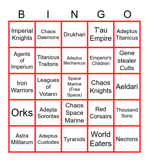 11TH EDITION ARMY FOCUS REVEALS Bingo Card