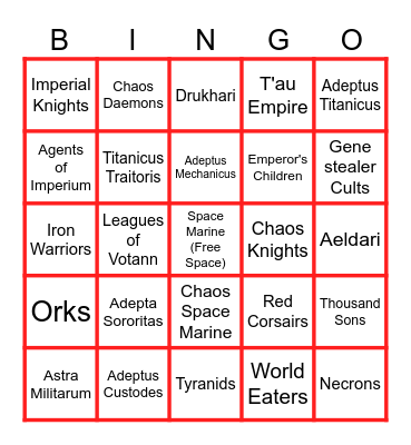 11TH EDITION ARMY FOCUS REVEALS Bingo Card