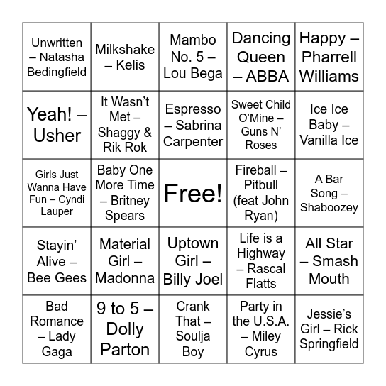 Singo - Bingo Card