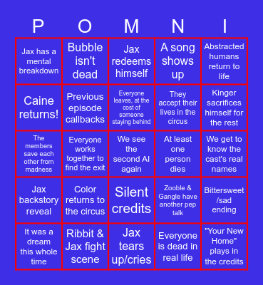 ✨TADC Episode 9 bingo card✨ Bingo Card