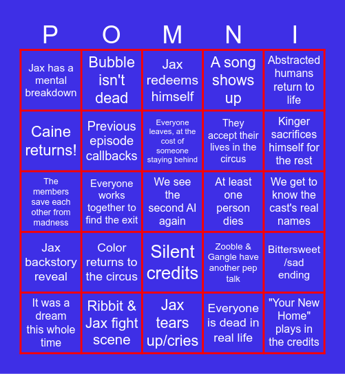 ✨TADC Episode 9 bingo card✨ Bingo Card