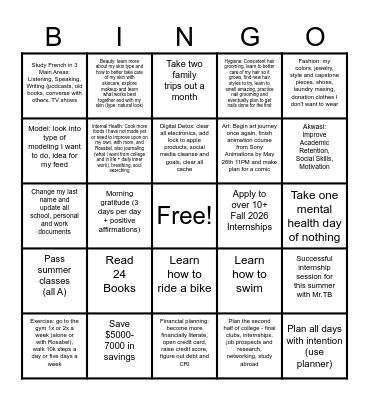 Summer 2026 Bingo Card