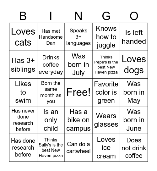 Wu Tsai Summer Bingo! Bingo Card
