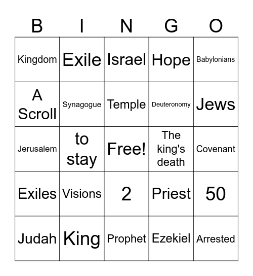 Chapter 23 Bingo Card