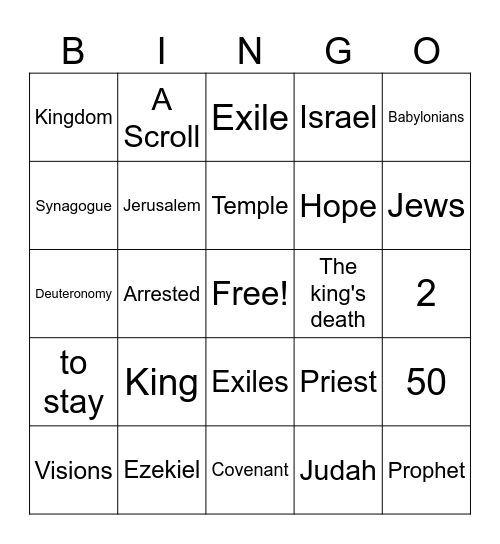 Chapter 23 Bingo Card