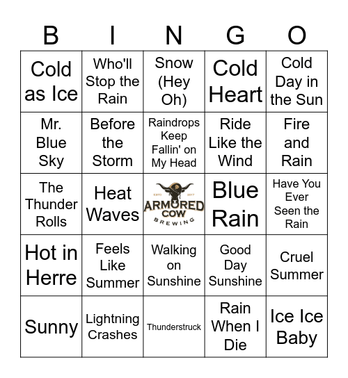 Weather Report Bingo Card