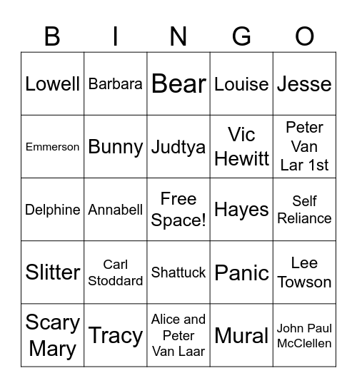 The God of the Woods Bingo Card