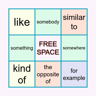 Identify the phrases you learned from the last lesson Bingo Card