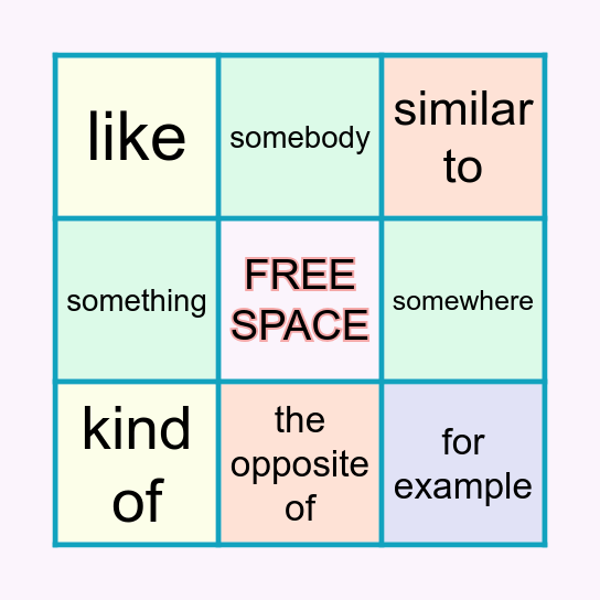 Identify the phrases you learned from the last lesson Bingo Card