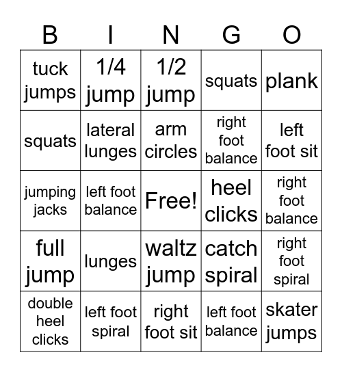 Off ice Bingo Card