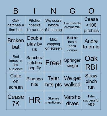 Cease day Bingo Card