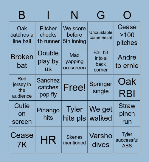 Cease day Bingo Card