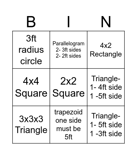 Untitled Shapes Interactive Bingo Card