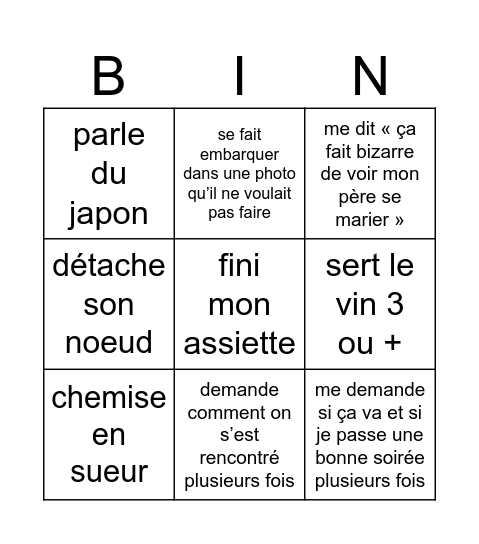 MAYEL Bingo Card