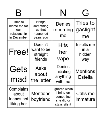 The Devil Bingo Card