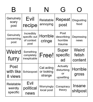 IG Reels Bingo Card