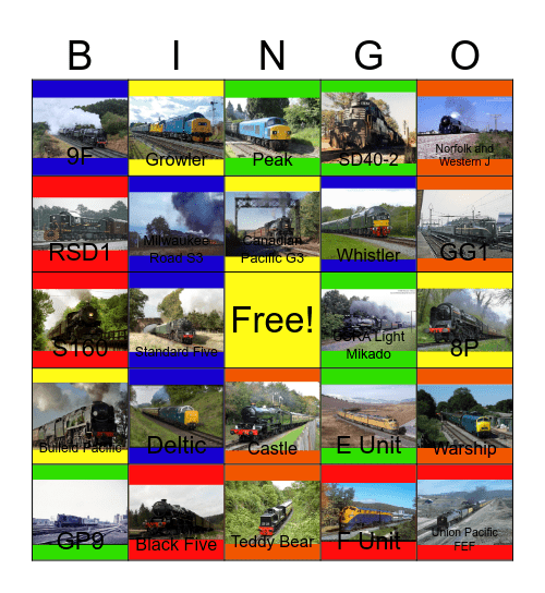 Railroads that I would like to take a photo and visit after a busy day at the zoo after John will say "Wave Bye Bye to the San Diego Zoo Presents The Animals for life" one day Bingo Card